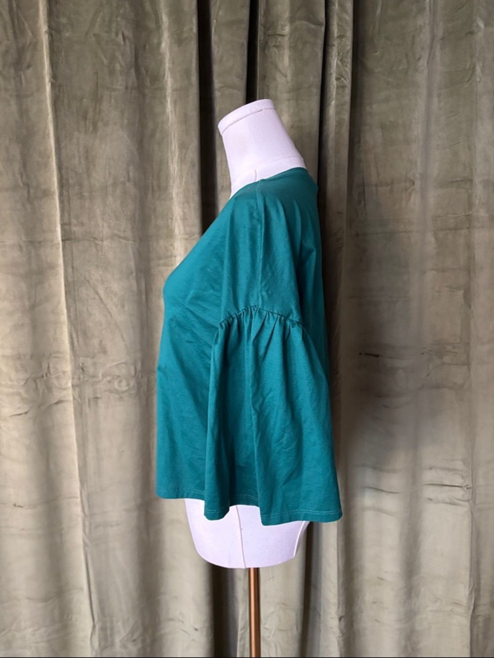 MaxMara weekend Teal bell -Sleeve Crewneck Top, S - Picture 3 of 5